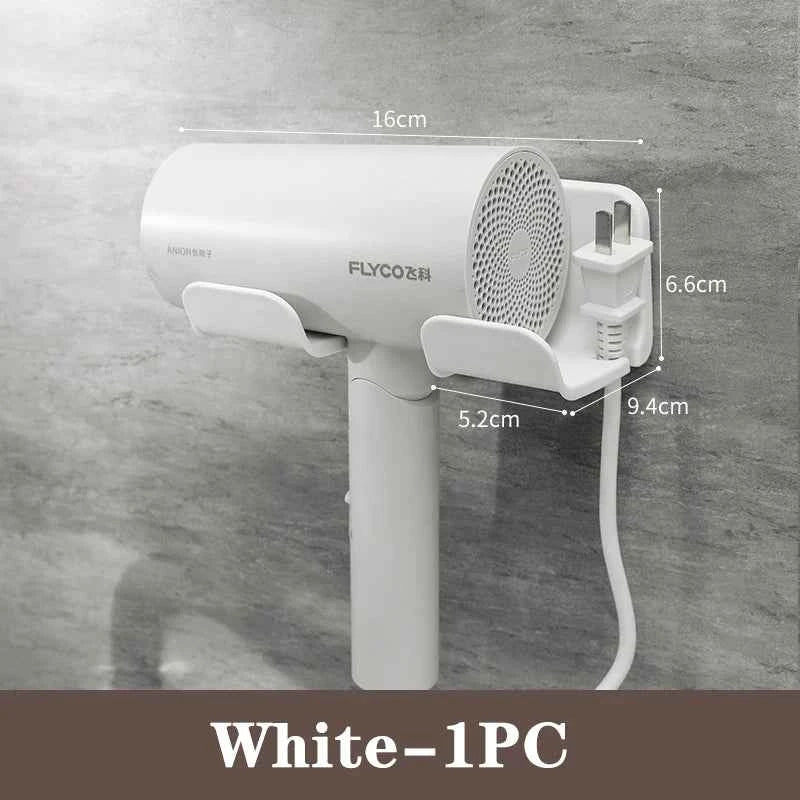 Hair Dryer Holder Wall Mounted Hair Straightener Dryer Hair Stand Bathroom Organizer Shelves Washroom Organization Shelves