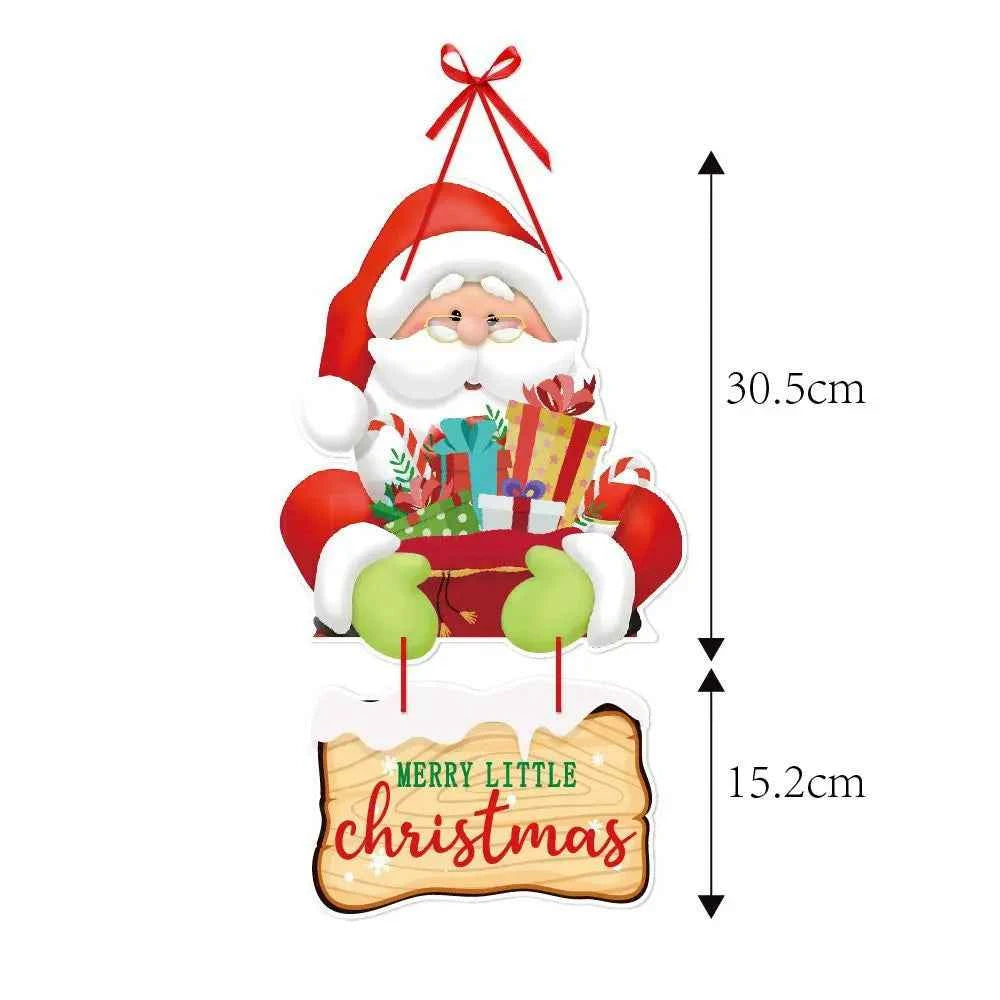 Christmas Door Hanging Banner Cute Christmas Porch Door Paper Banner Garland for Xmas Home Decorations New Year Party Supplies