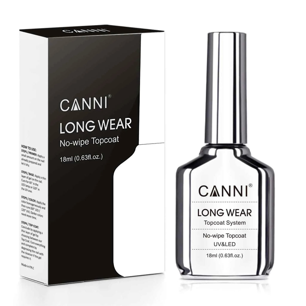 Canni TPO FREE HEMA FREE 18ml Long Wear Diamond Nowipe Top Coat Peeloff Base Coat Soak Off UV LED Gel Polish Nail Manicure
