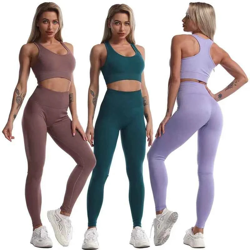Ensemble de yoga seamless femme : top et leggings