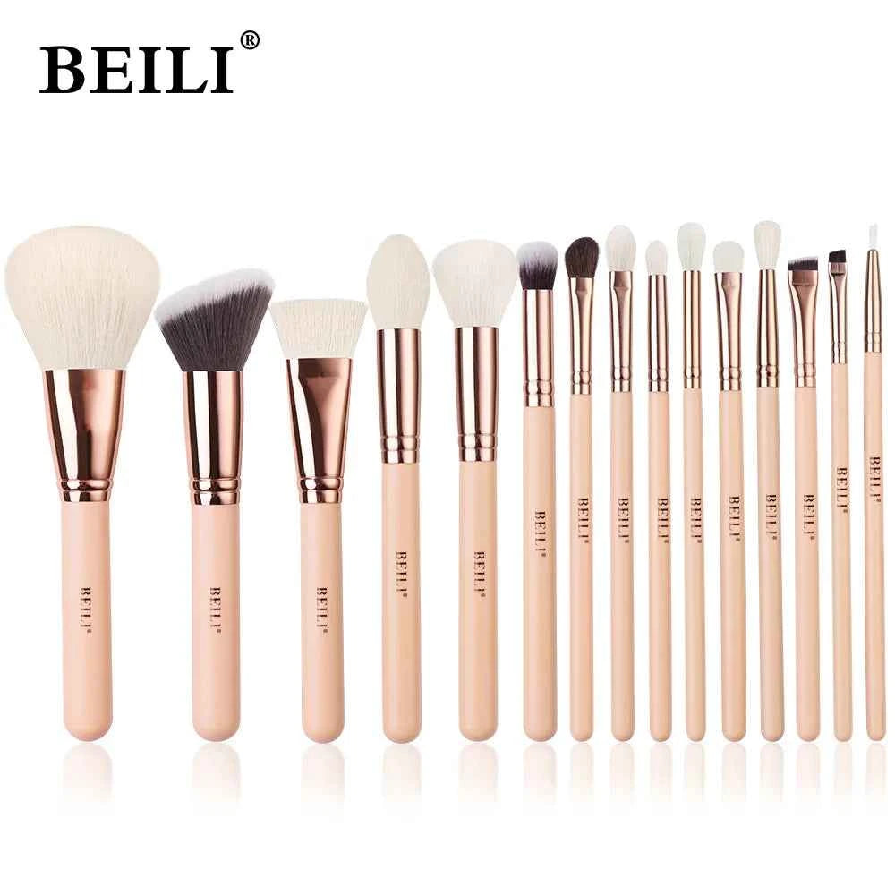 BEILI Pink Makeup Brushes Set Premium Foundation Contour Powder Blush Eyeshadow Highlighter Cosmetics Tool brochas de maquillaje