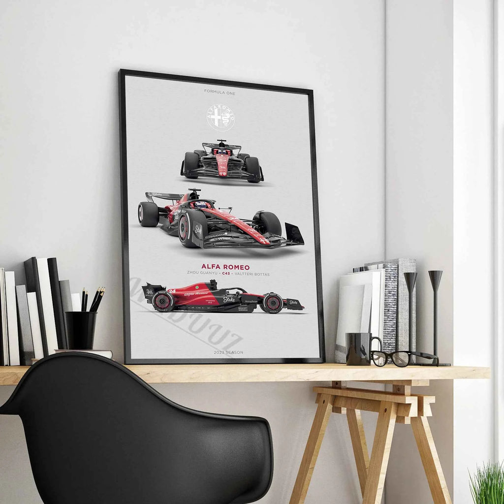 2023 Season Retro Formula 1 80S Car F1 Racing Team Print Posters Canvas Painting Wall Art Pictures For Living Room Home Decor
