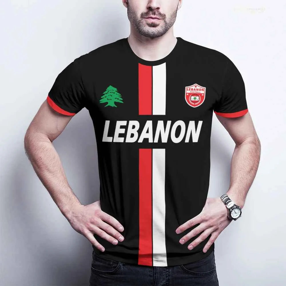 Lebanon Football Jersey T Shirts Adult & Kids Light Luxury Digital Printed Sports Soccer Uniforms Men's Lebanese Flag Clothing
