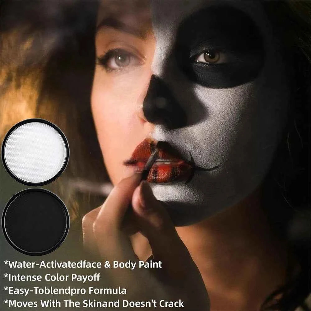 30G Water Solubility Monochromatic Body Paint Black And White Makeup Face Paint Halloween Party Waterproof Makeup Body Painting