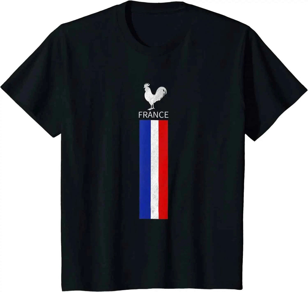 National France Flag Cock French Football Soccer Team T-Shirt Casual Cotton Daily Four Seasons Tees Oversized T Shirt