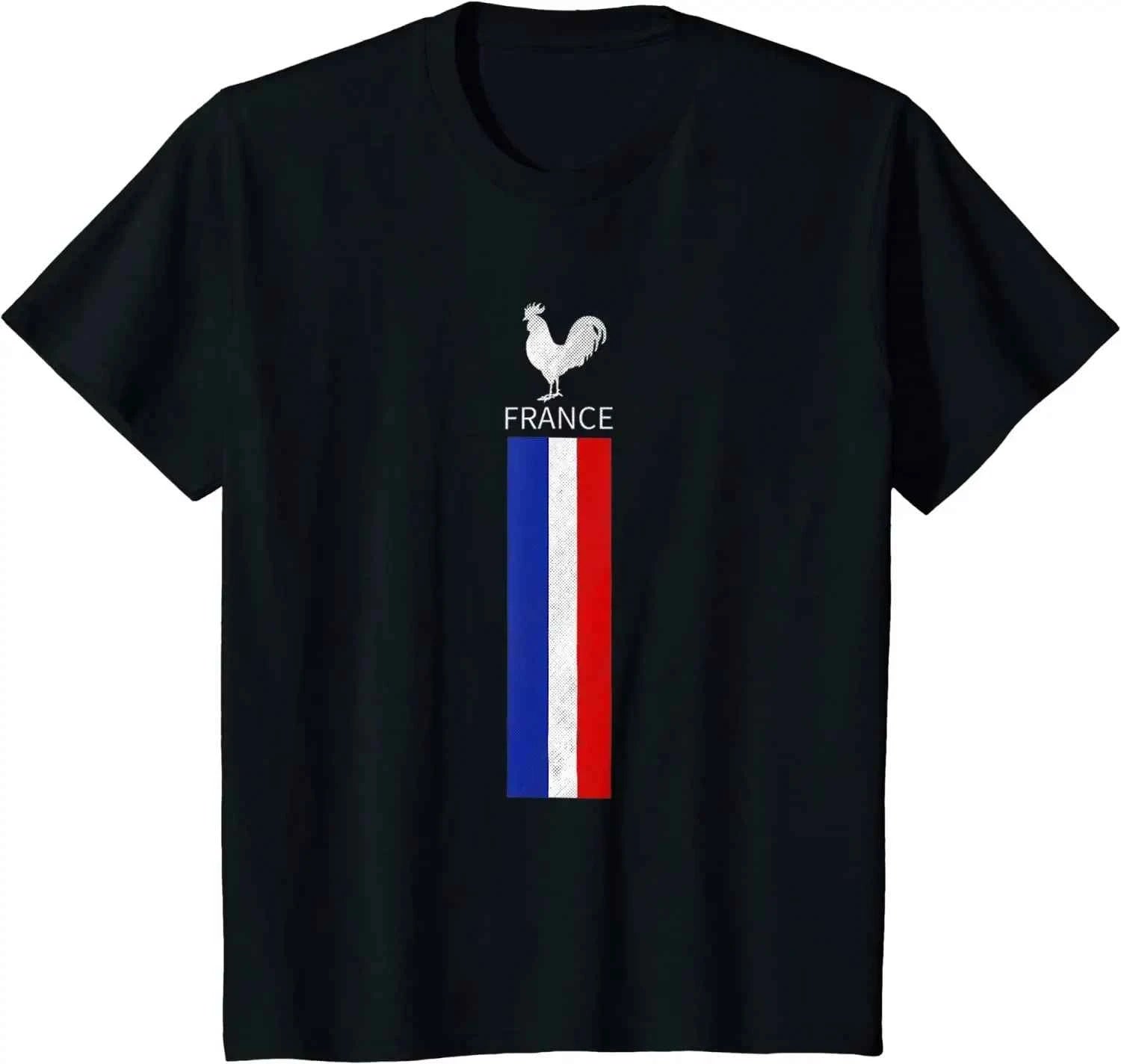National France Flag Cock French Football Soccer Team T-Shirt Casual Cotton Daily Four Seasons Tees Oversized T Shirt