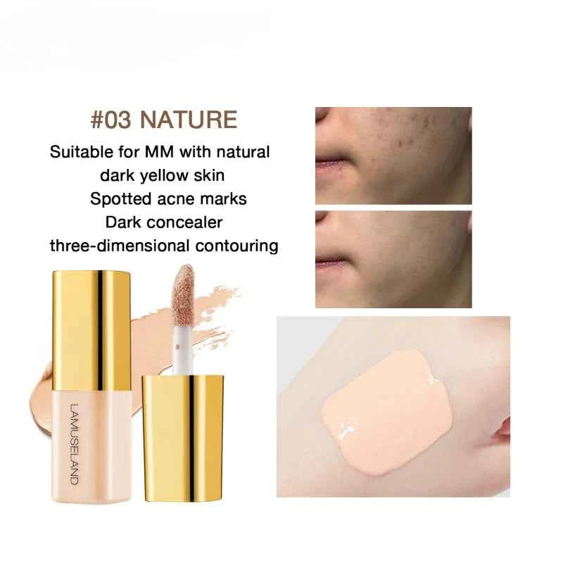 Bright White Moisturizing Liquid Concealer Oil Control Full Coverage Pores Dark Circles Foundation Cream Facial Makeup Cosmetics