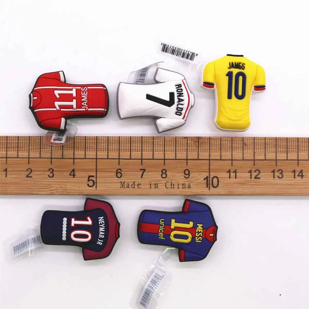 1 Pcs Original Soccer Jersey PVC Shoe Charms Designer Sandals Upper Decorations Accessories Football Clothes Shapes Clogs Buckle