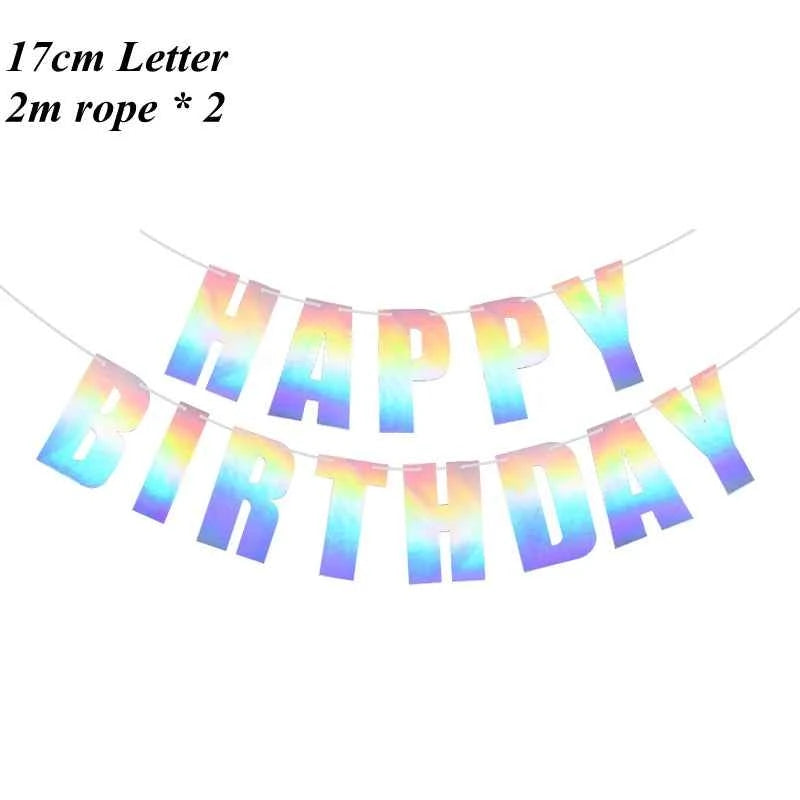 Happy Birthday Banner Bunting paper Birthday Party Hanging Garland Banner Baby Shower Decoration