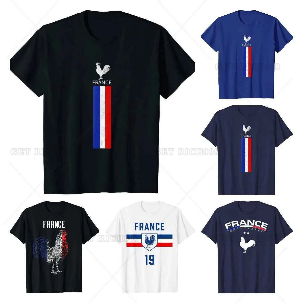 National France Flag Cock French Football Soccer Team T-Shirt Casual Cotton Daily Four Seasons Tees Oversized T Shirt