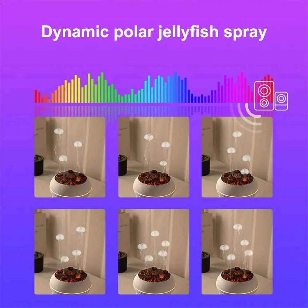 Dynamic Jellyfish Air Humidifier with Colorful Night Lights Cool Mist Humidifier Air Diffuser Humidifier for Home Bedroom Office