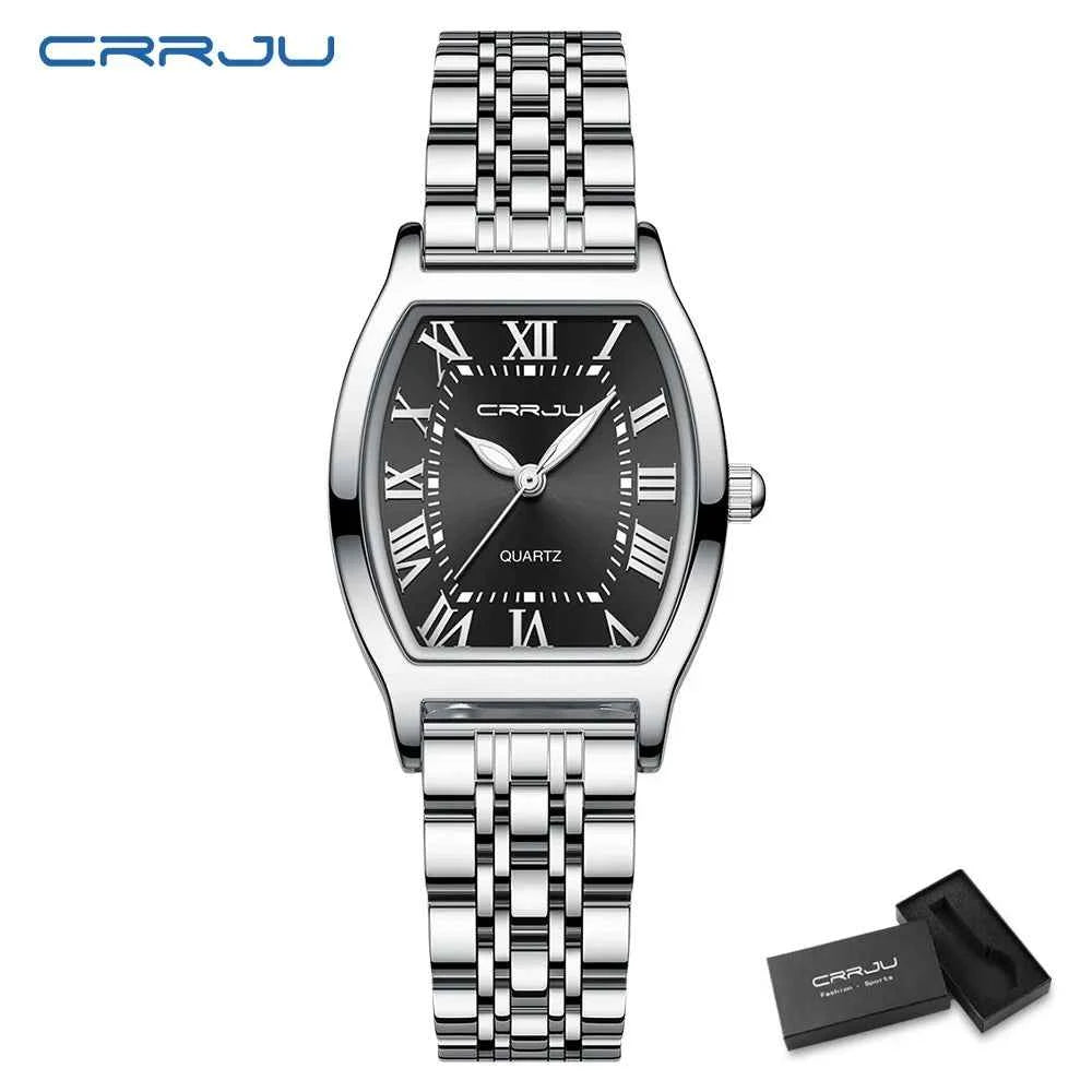 CRRJU Women Watches Creative Steel Dress Bracelet Wristwatches Ladies Square Waterproof Female Relogio Feminin