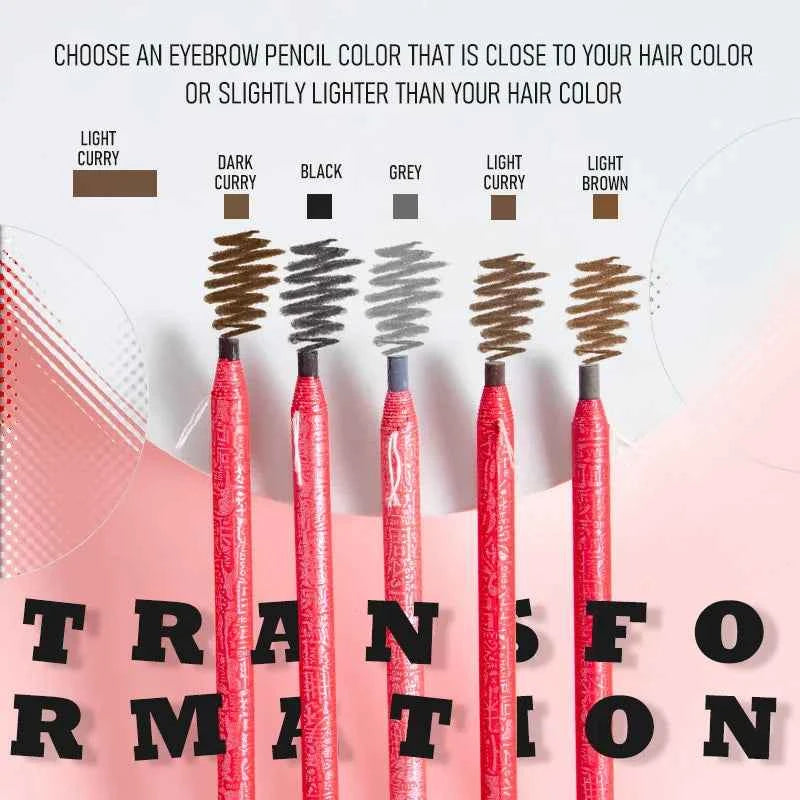 1pc Red Eyebrow Pencil Waterproof Makeup Non-smudge Cosmetics Eyebrow Enhancers Pull-Off Sharpener Golden Beauty Tools Wholesale