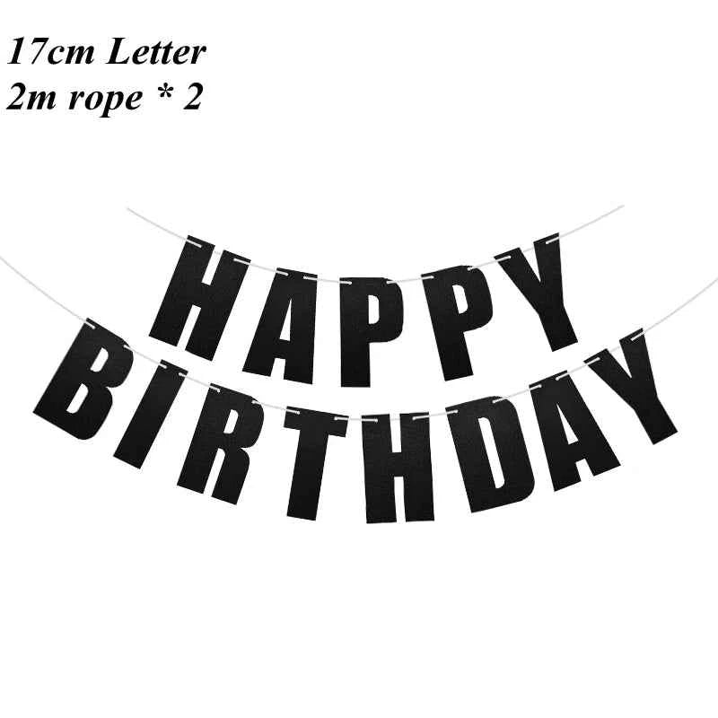 Happy Birthday Banner Bunting paper Birthday Party Hanging Garland Banner Baby Shower Decoration