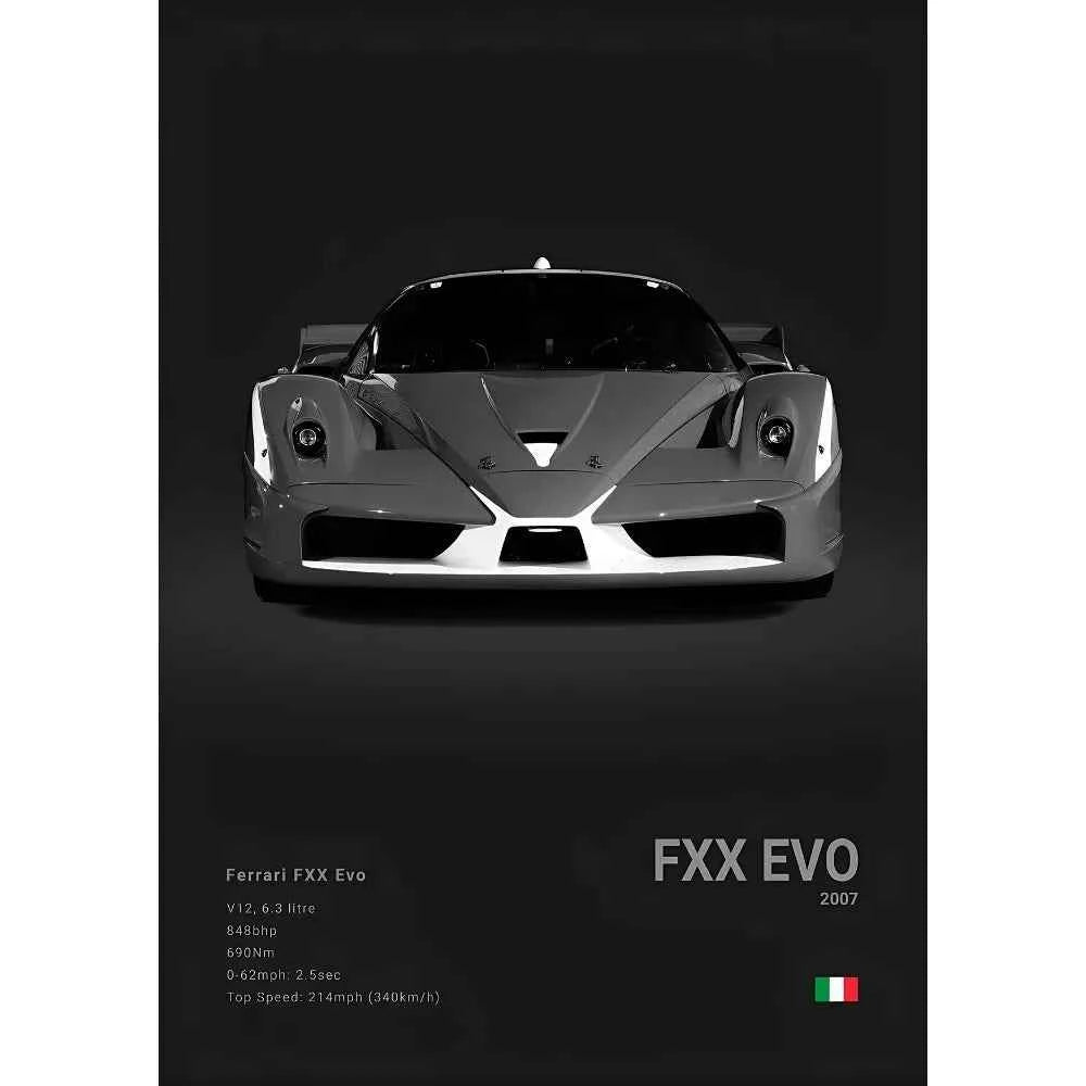 F-Ferrari Black Car Famous F40 ENZO SF90 F12 Poster Sticky Wall Art Printing Waterproof Home Living Bed Room Bar Aesthetic Decor