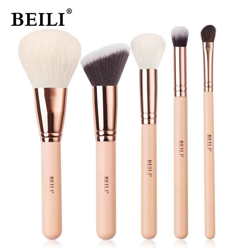 BEILI Pink Makeup Brushes Set Premium Foundation Contour Powder Blush Eyeshadow Highlighter Cosmetics Tool brochas de maquillaje