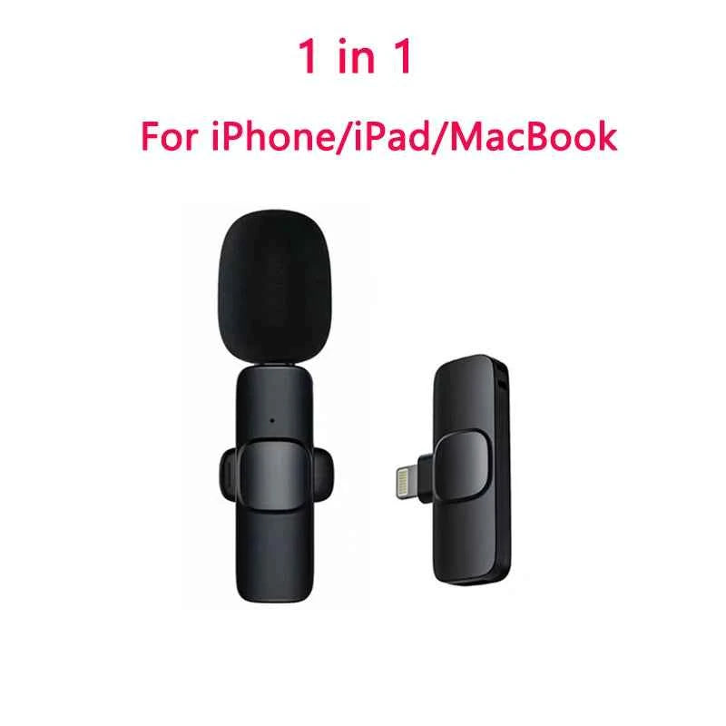 2in1 Wireless Lavalier Microphone for iPhone Android Handy Microphone Plug Play Wireless Microphone for Interview YouTube TikTok