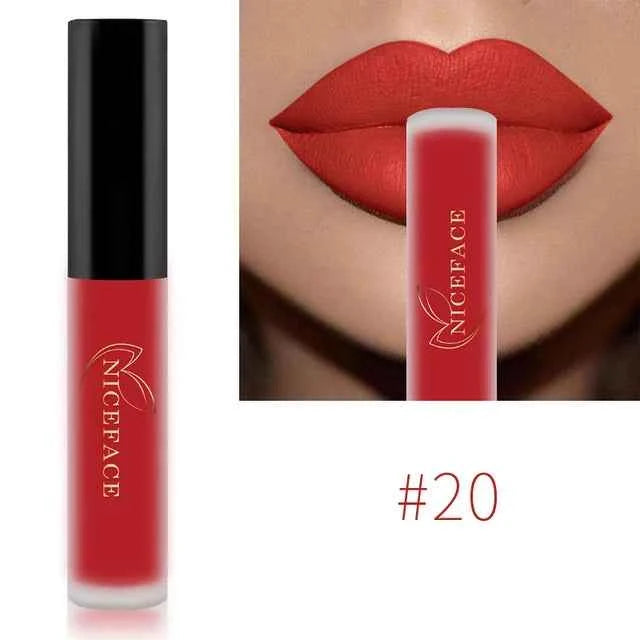 NICEFACE 34 Color Lip Gloss Waterproof Nude Matte Liquid Lipstick Moisturizing Long Lasting Lipgloss Lip Makeup Beauty Cosmetics