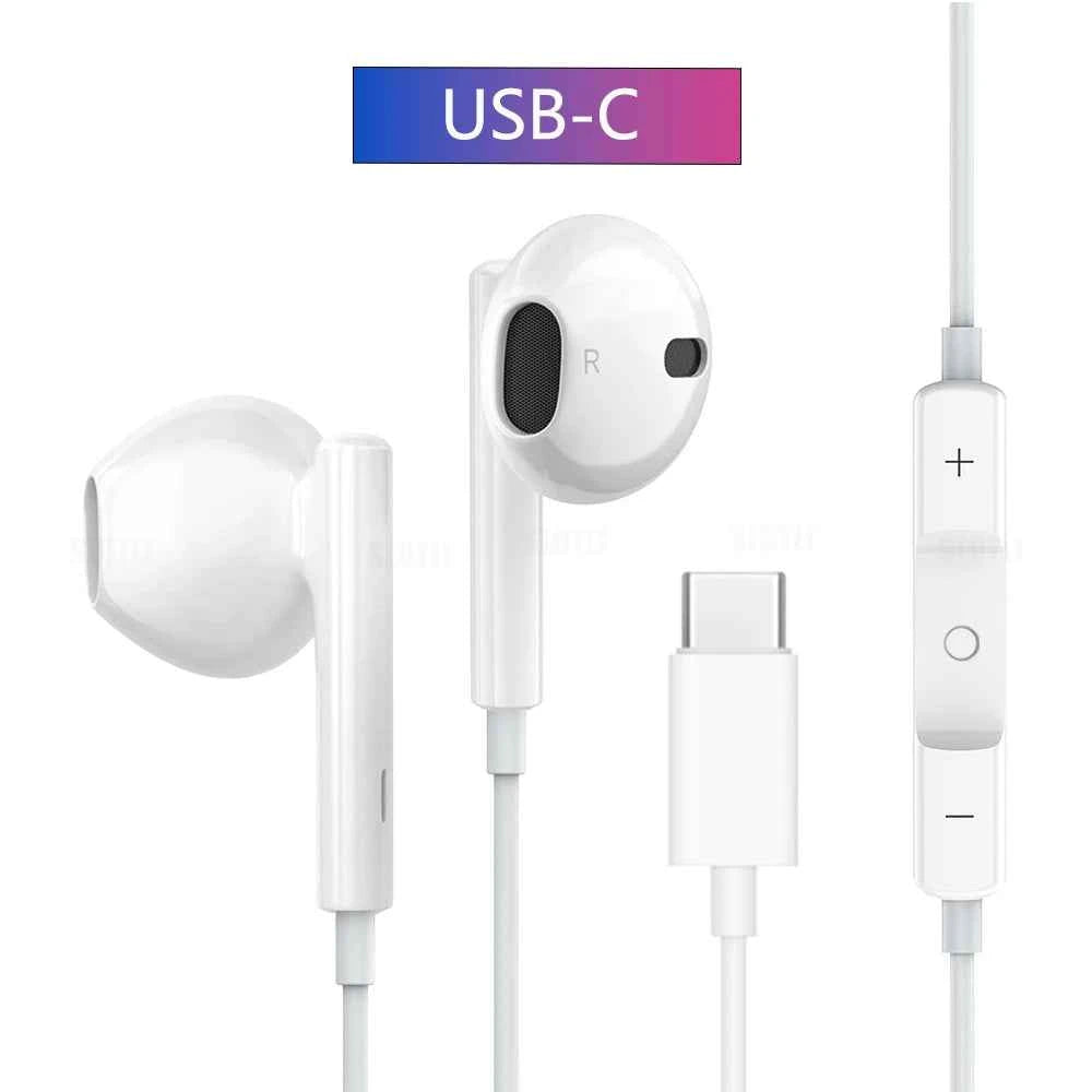 Original Wired Earphones For Apple iPhone 17 16 15 14 13 12 Pro Max Headphones For Samsung For Lightning USB C 3.5mm Earbuds