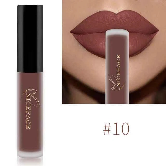 NICEFACE 34 Color Lip Gloss Waterproof Nude Matte Liquid Lipstick Moisturizing Long Lasting Lipgloss Lip Makeup Beauty Cosmetics