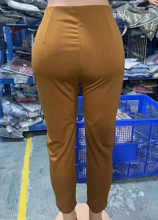 Pantalon Femme Élégant Taille Haute Noir