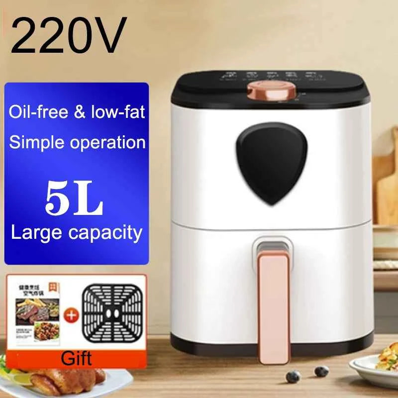 2025 New Xianke Air fryer 5L large capacity household barbecue multifunctional rotary electric fryer electric oven