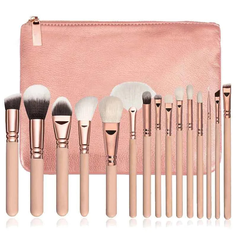 RANCAI Cosmetics Makeup Brushes Set 10/15pcs Complete Kit Powder Eyebrochas Eyeshadow Brush High Quality Makeup Brushes