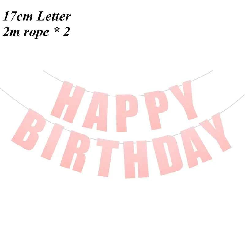 Happy Birthday Banner Bunting paper Birthday Party Hanging Garland Banner Baby Shower Decoration