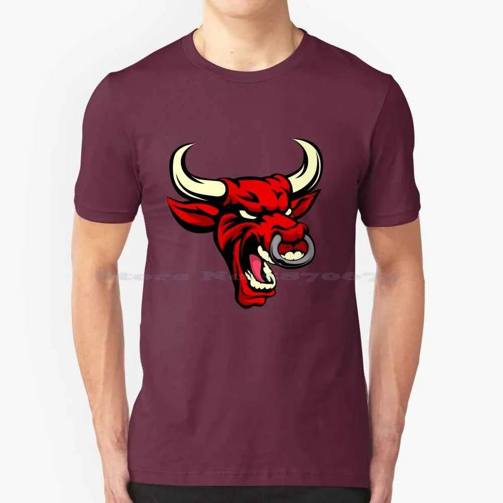 Red-Bull 100% Pure Cotton Hoodie Tshirt Fierce Bull Trendy Modern Red Color Red Colour Bull Strong Strength Ferocious Vector
