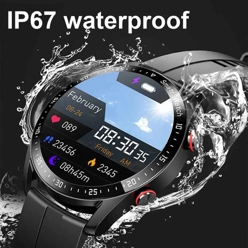 2024 New Bluetooth Call Smart Watch Men Waterproof Sport Fitness Tracker Weather Display Man Smartwatch Para Android IOS Watch