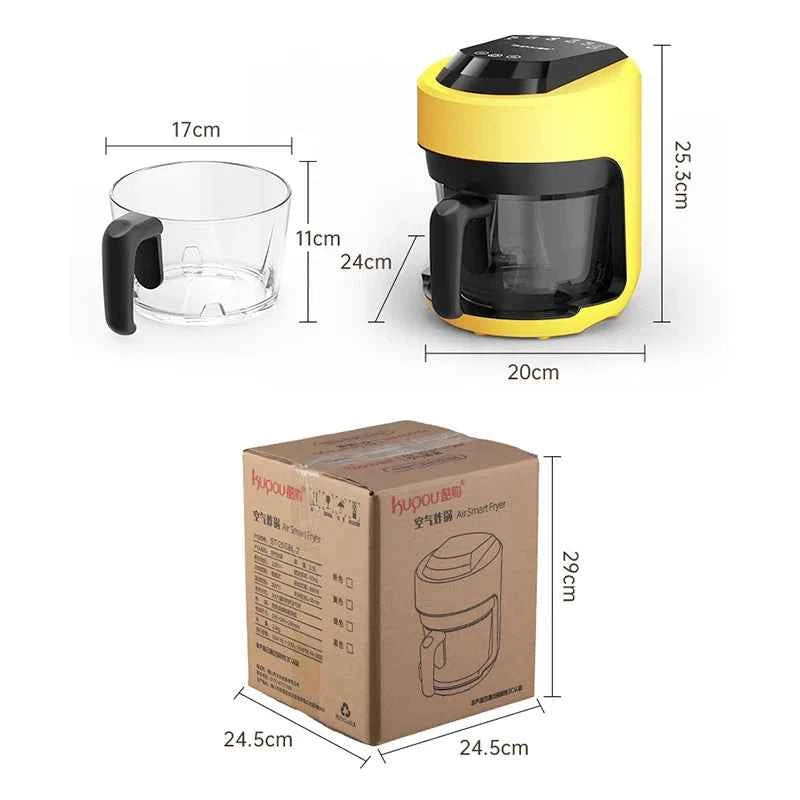 2025 Multifunctional  220V air fryer household transparent visualization fully automatic air fryer small capacity electric fryer