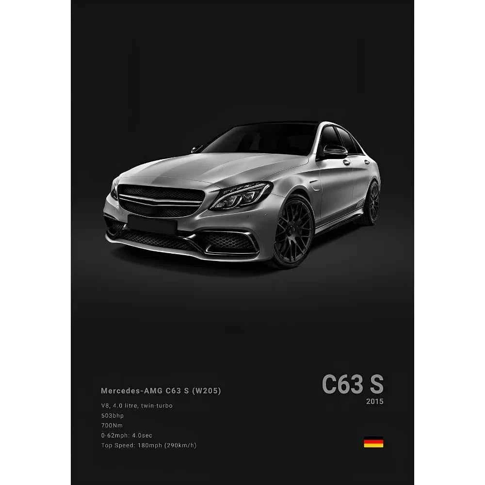 Cool M-MerCEdes-B-BeNZz-AMG GT G C63 300 500SL EVO A45 SLS R Poster Home Living Room Wall Art Garage Room Decor