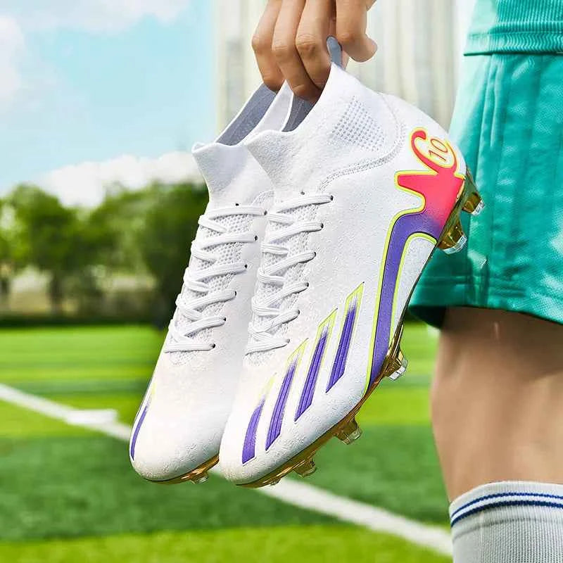 2024 Men's Soccer Shoes Large Size Ultralight Football Boots Boys Sneakers Non-Slip AG/TF Soccer Cleats Ankle Boots Unisex