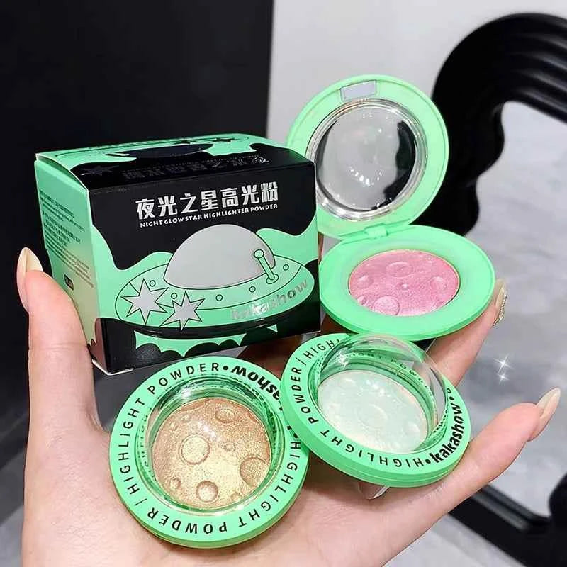Planet Space Highlighter Powder Brighten  Fairy Adas Powder Shimmer Water Light Contour Face Body Illuminator Makeup Cosmetics