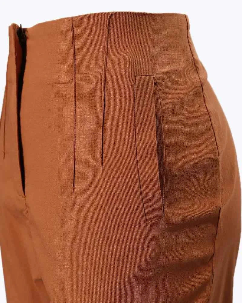 Pantalon Femme Élégant Taille Haute Noir