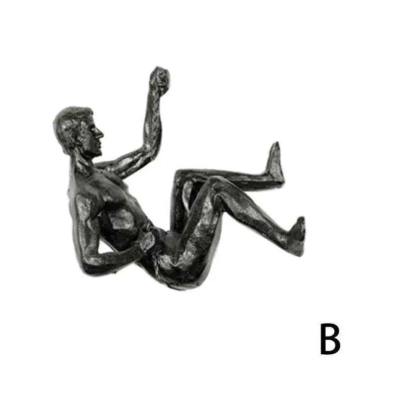 Athlete Rock Climbing Man Resin Background Wall Hanging Decoration Sculpture Statue Figures Creative Rock Climber Statue Pendant