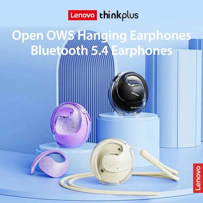 Lenovo OWS Wireless Headphones Bluetooth Earphones with Mics HiFi Stereo Sound Wireless Earbuds Button Control