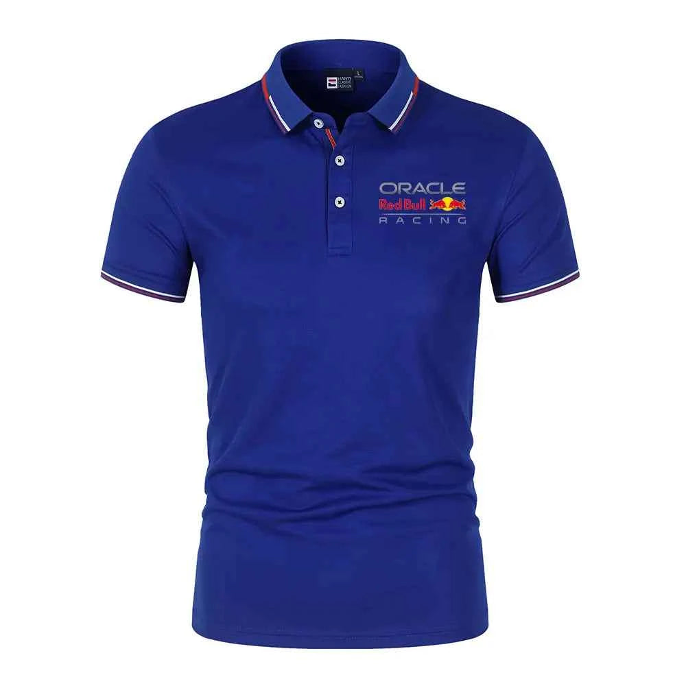 Red Bull Racing Team Men Polo Shirt Summer Short Sleeve Male Oversized Polos T-shirt 2025 New Fashion Men's Clothes Tops