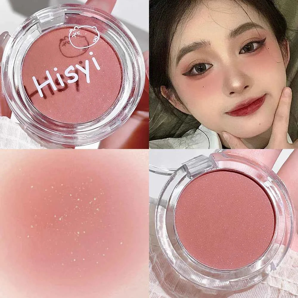 HISYI monochrome blush whitening matte cosmetics vitality girl nude makeup natural smudge monochrome blush plate