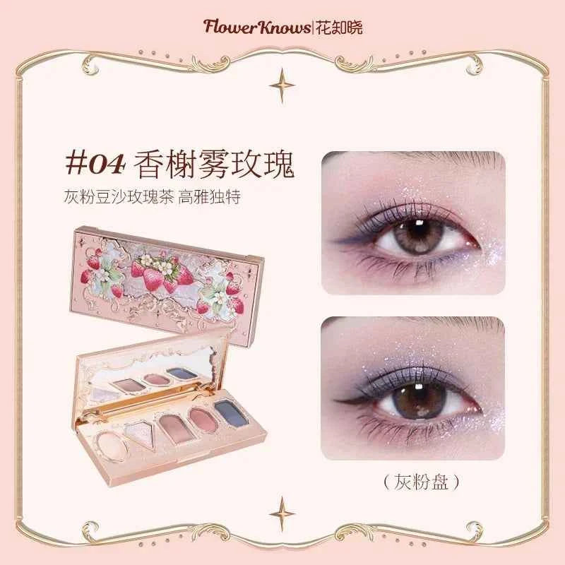 Flower Knows Moonlight Mermaid Eyeshadow Palette 8-Color Matte Shimmer Glitter Eye Makeup Cosmetics Women Beauty Eye Shadow