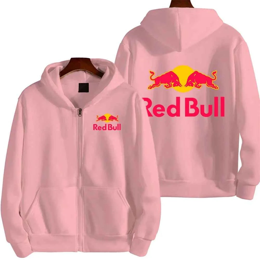 Red Bull Logo Racing Motorcycle Team Men Zip Up Hoodie Spring Autumn Fashion Man Sweater 2025 New Sport Woman Jacket Coats
