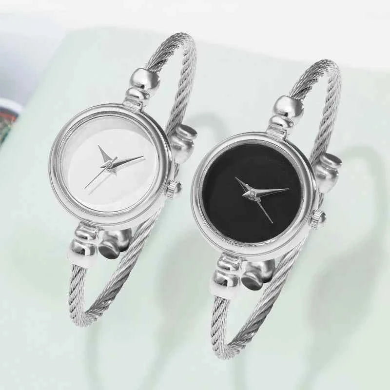 2PCS Women's Watches Fashion Gold Fine Strap Ladies Bracelet Watch Female Wrist Watch Women Clock Relojes