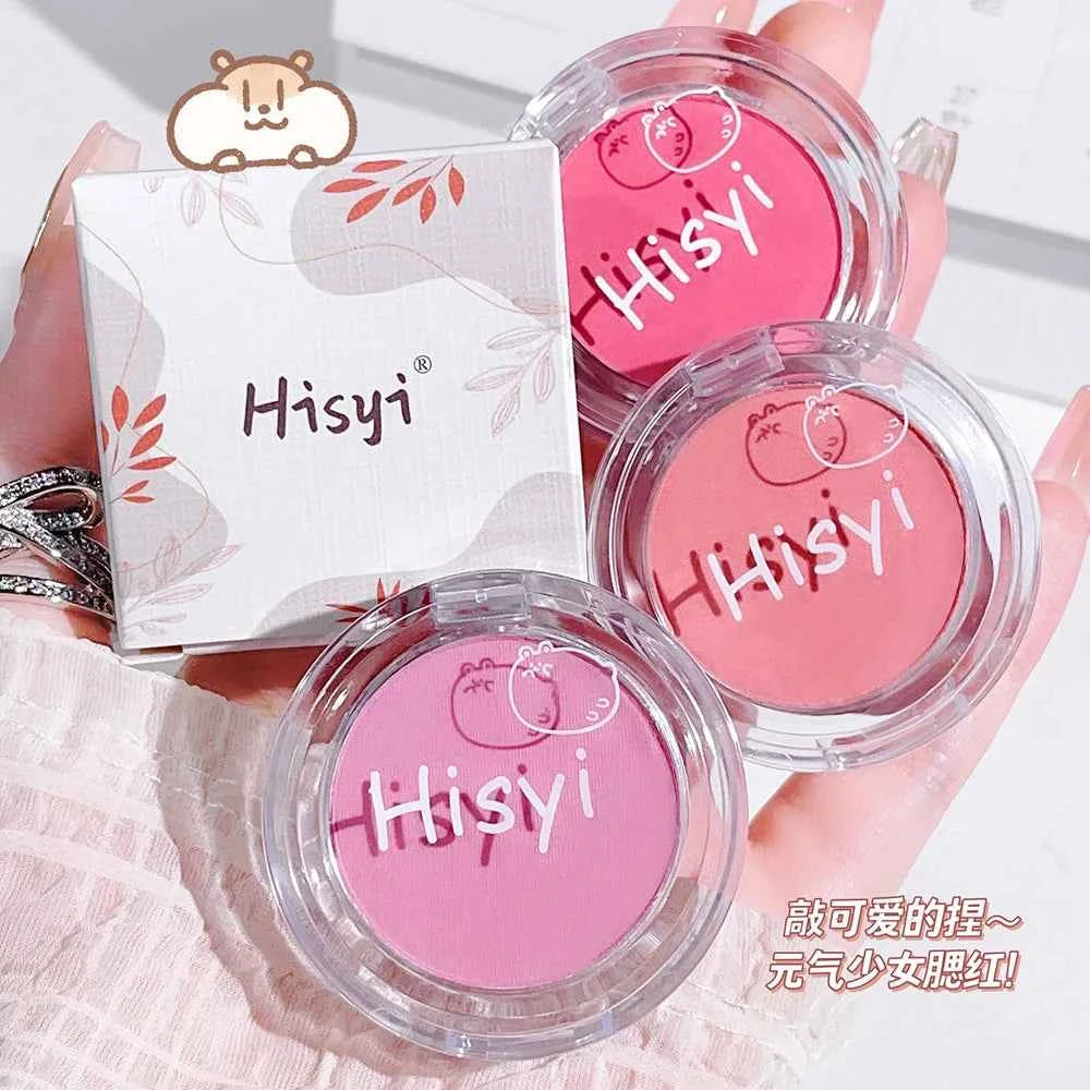 HISYI monochrome blush whitening matte cosmetics vitality girl nude makeup natural smudge monochrome blush plate