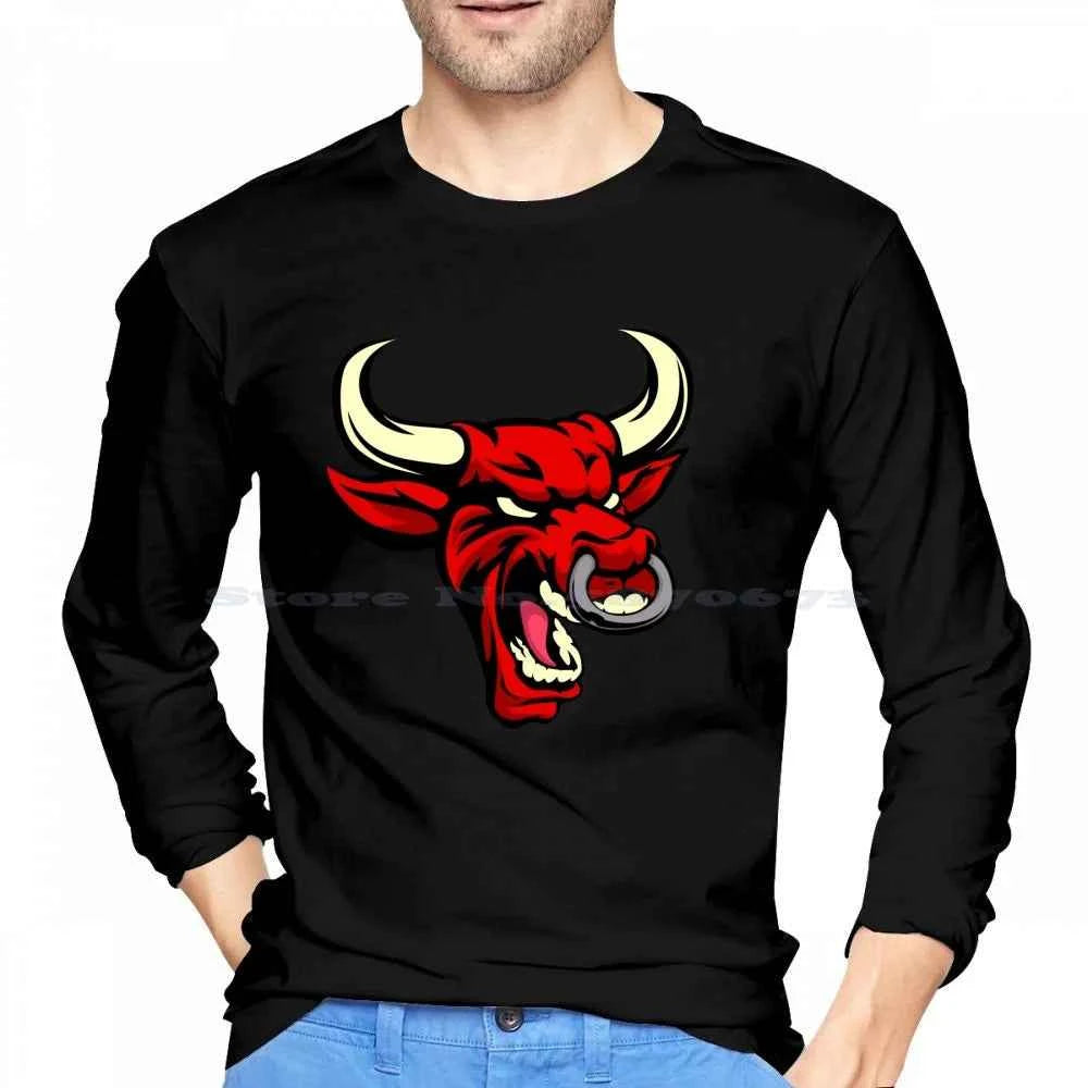 Red-Bull 100% Pure Cotton Hoodie Tshirt Fierce Bull Trendy Modern Red Color Red Colour Bull Strong Strength Ferocious Vector