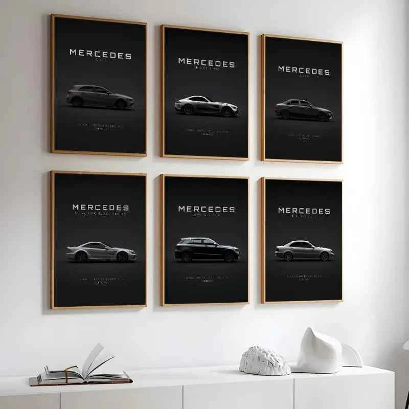 Black Famous Car M-Mercedes-B-Benz-AMG GT G 63 E 350 Poster Print Canvas Painting Home Living Room Wall Art Garage Club Decor