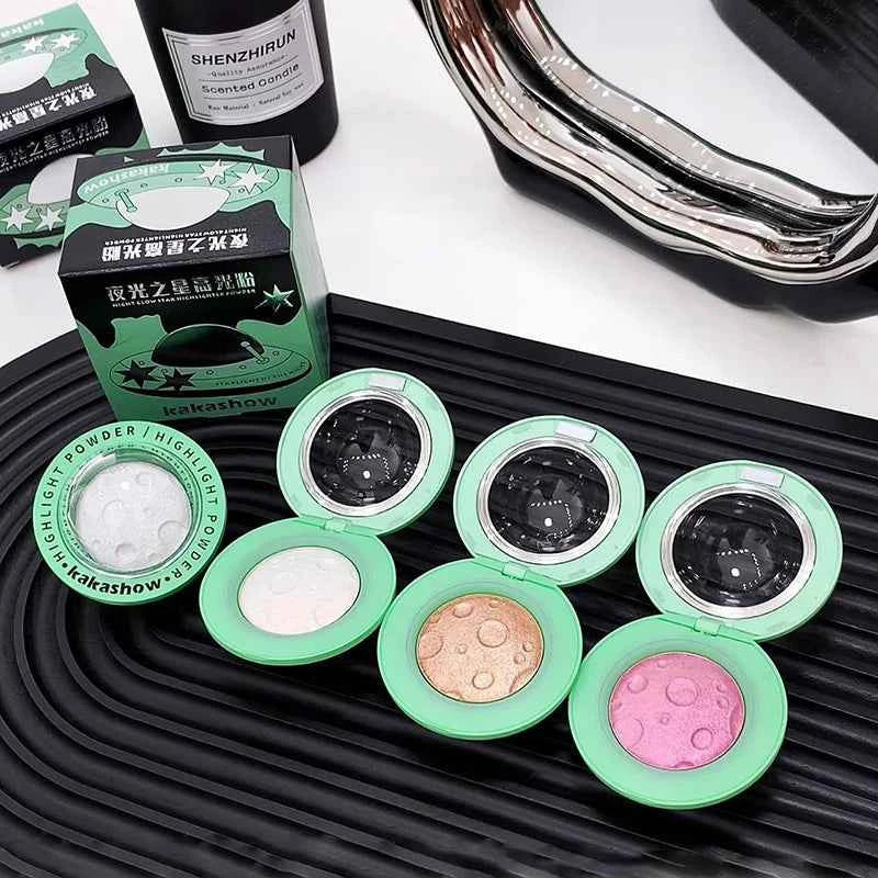 Planet Space Highlighter Powder Brighten  Fairy Adas Powder Shimmer Water Light Contour Face Body Illuminator Makeup Cosmetics