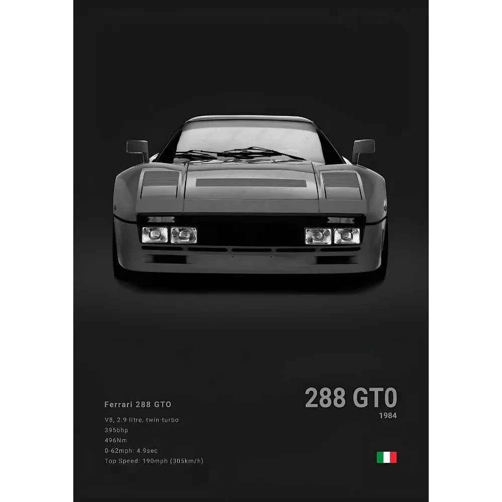 F-Ferrari Black Car Famous F40 ENZO SF90 F12 Poster Sticky Wall Art Printing Waterproof Home Living Bed Room Bar Aesthetic Decor