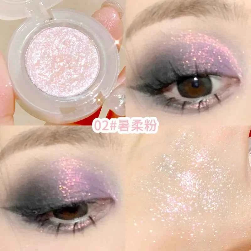 Potato Texture Glitter Eyeshadow Palette Pearlescent Diamond Monochrome Highlighter Powder Brighten Shiny Eyes Makeup Cosmetics