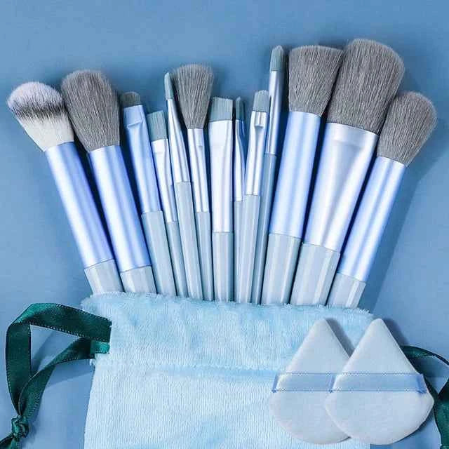 Professional 13PCS Makeup Brushes Set 2 Powder Puff Sponge for Cosmetics Foundation Blush Eyeshadow Blending Brush Beauty Tools