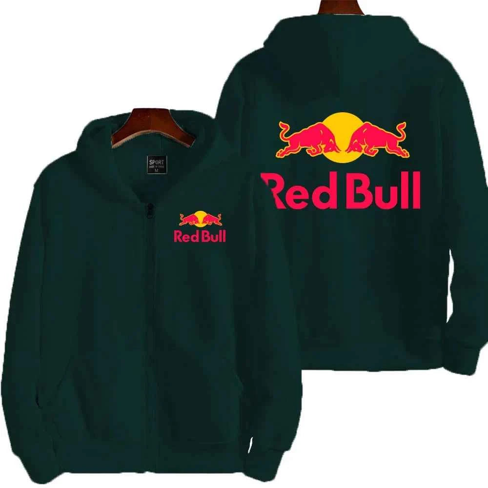 Red Bull Logo Racing Motorcycle Team Men Zip Up Hoodie Spring Autumn Fashion Man Sweater 2025 New Sport Woman Jacket Coats
